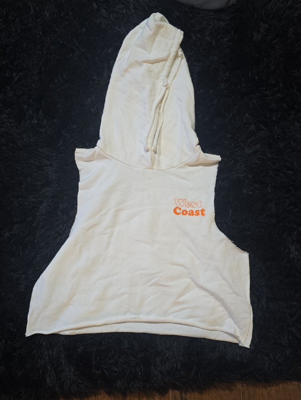 Forever 21 Cream West Coast Crop Hoodie